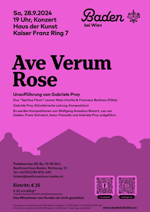 Ave Verum Rose Plakat